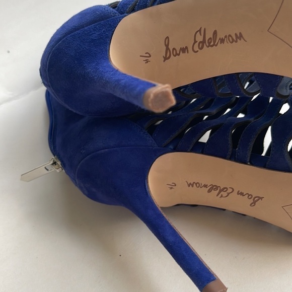 Sam Edelman Amelia Ghillie Cage Sandal,Blue Suede Color,Womens Size 7.5M - Picture 9 of 9